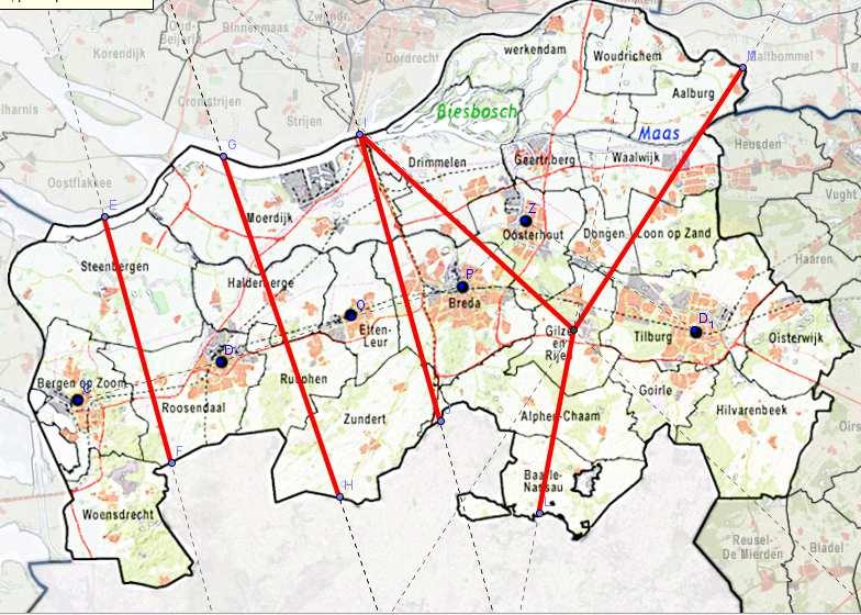 MOGELIJKHEID 1, NAASTE BUUR PRINCIPE naaste buur principe Inwoners per gemeenten Bergen op Zoom 90851 Roosendaal 99772 Etten-Leur 146995 Breda 234522 Oosterhout 80100 Tilburg 314745 Algemene