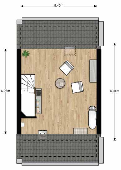 Tussenwoning, bouwnummers 2, 3, 4, 7, 8, 9,10, 11, 12 kenmerken 1e verdieping 3 ruime slaapkamers Compleet uitgeruste badkamer met stafel, toilet en douche kenmerken 2e verdieping Bereikbaar via