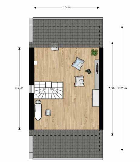 badkamer met stafel, toilet en douche kenmerken 2e verdieping