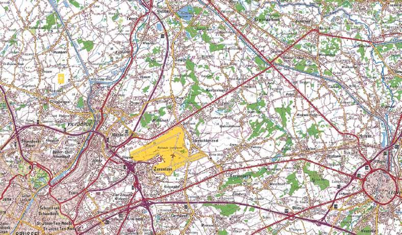 LNE Brussels Airport Semi-Mobiel Brussels Airport Vast BIM/IBGE 55 60 65 70 75 0 2000 4000 Meters Bronnen Topografische kaart : Rasterversie topografische kaart