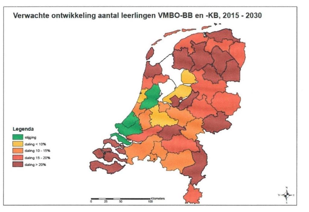 Forse daling voorzien in vmbo-opleidingen basisberoepsgericht en kaderberoepsgerichte opleidingen Niet alleen in onze opleidingen Bouwen, Wonen, Interieur, waar schilderen onderdeel van uitmaakt,