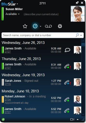 Hierbij kunt u filteren op inkomende, uitgaande en gemiste oproepen en chat sessies OPROEP IN DE WACHT: Klik op het wacht ikoon om het gesprek in de wacht te plaatsen of weer terug te nemen.