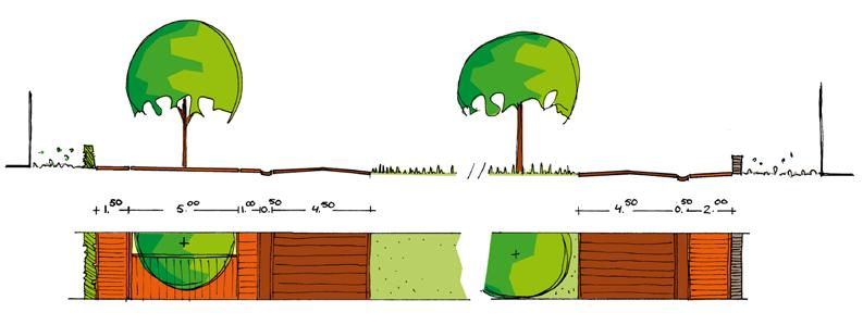 profiel woonstraten aan hofje pad haaks