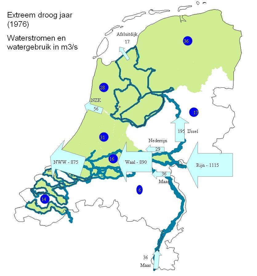 Daarom stroomt er op jaarbasis ook meer water naar zee dan Nederland via de rivieren in komt.