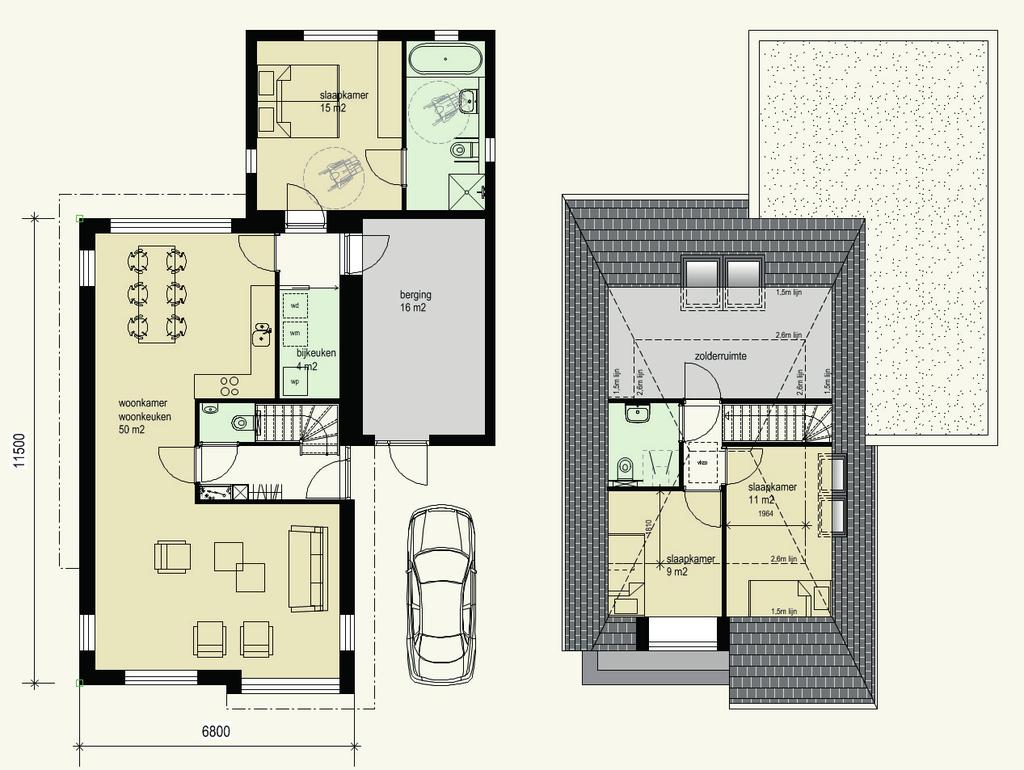 TYPE BEDUM: vrijstaande woning (zonder aanbouw) 229.500,00 uitbouw bij de voordeur 13.