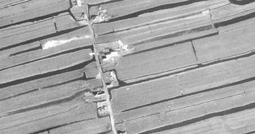 Luchtfoto uit 1958 met links als witte vlek nog zichtbaar Het Bossie