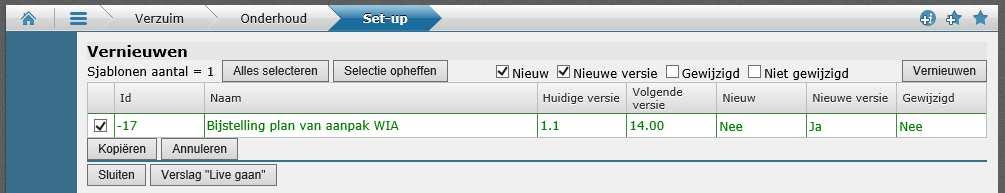 3 Module Verzuim Sjabloon gewijzigd In het sjabloon Bijstelling plan van aanpak WIA werd in plaats van de geboortedatum de geboortenaam getoond.