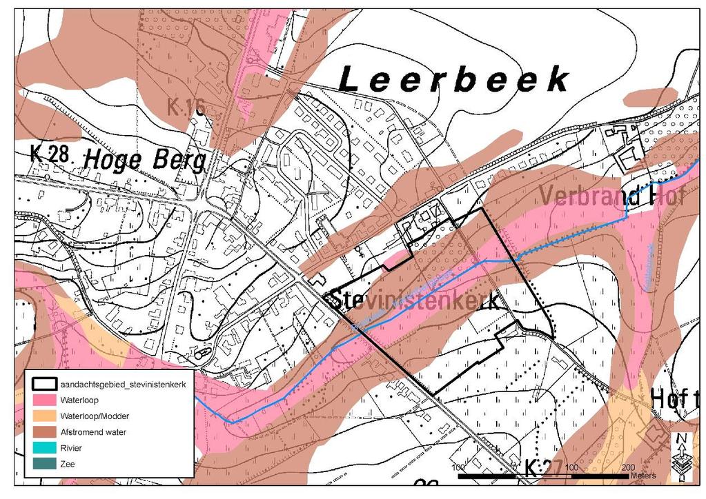 4 Toetsing aan het watersysteem 4.1 Overstromingsproblematiek NOG Het centrale deel van het aandachtsgebied langs de Bosbeek bevindt zich in van nature overstroombaar gebied vanuit de Bosbeek.