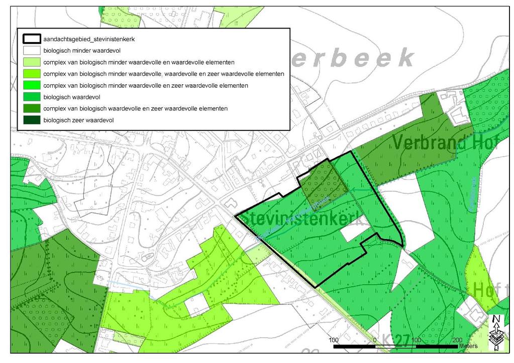 - bl (akker op lemige bodem). - Kj+ (hoogstamboomgaard, goed ontwikkeld) (complex van biologisch waardevolle en zeer waardevolle elementen).