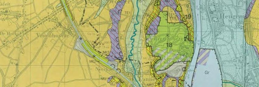 Figuur 5: Uitsnede geologische kaart Op basis van de geologische kaart van Zuid-Limburg kan worden afgeleid dat het plangebied zich bevindt op een overgang