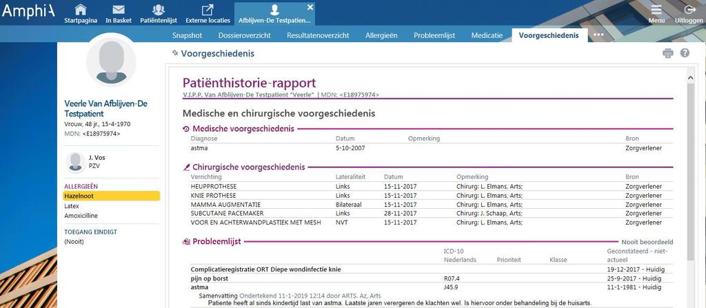 Wanneer er een icoontje van een notitieblaadje zichtbaar is, is er extra informatie gedocumenteerd.