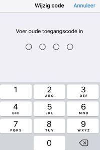 Ga naar Wijzig toegangscode en voer je oude