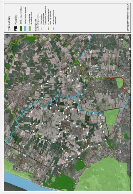 Figuur 1. Ligging van de Eclogische Hoofdstructuur (bron: gis.noord-holland.