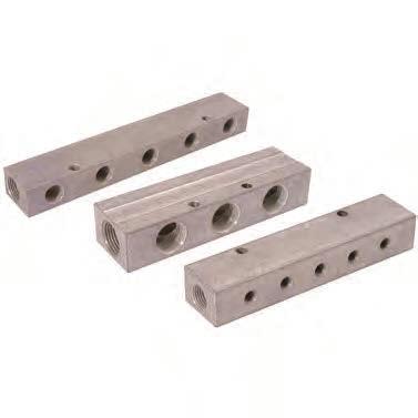 Verdeelblokken Enkel verdeelblok - aluminium 1/8 inlaatpoort - M5 uitgang - BSP female/metrisch female VERD 1/4 inlaatpoort - 1/8 uitgang - BSP female VERD Tech Data 12 MAN-155.02 2 x 1/8 2 x M5 9.