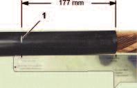 4. Controlemaat (3) markeren: - 116 mm van de mantelsnede, - of met maatsjabloon grootte 1