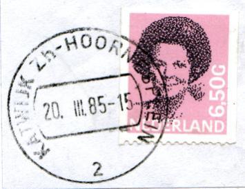 Het cilinderbalkstempel was na eind 1979 toegezonden en in