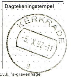 KERKRADE 9  verstrekt en in oktober 1992 nog in gebruik.