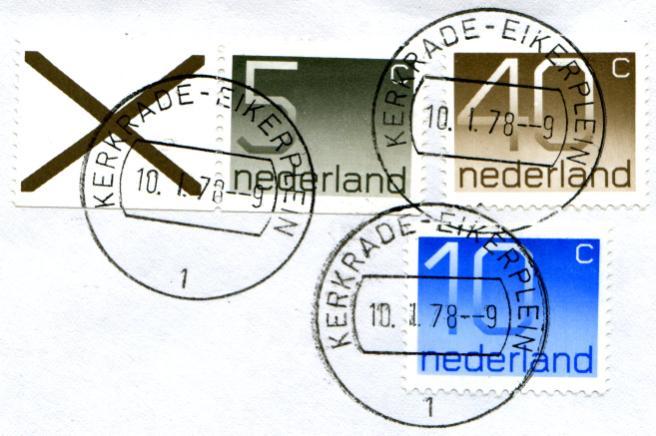 KERKRADE Eikerplein KERKRADE-EIKERPLEIN 1 Het cilinderbalkstempel was verstrekt op 20 februari 1976.