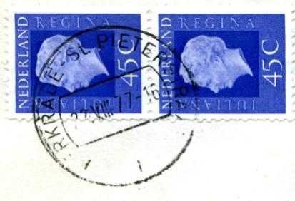 Het cilinderbalkstempel was op 1 augustus 1973 in