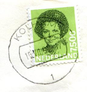 Het cilinderbalkstempel was verstrekt op 26 maart 1969 en in december 1991 nog in gebruik.