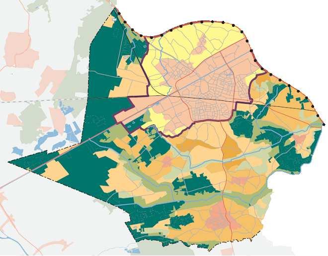 figuur: Perspectieven op grond van het POL 2006 van de provincie Limburg P2 : Provinciale ontwikkelingszone groen De Provinciale Ontwikkelingszone Groen (POG) maakt naast de EHS deel uit van de