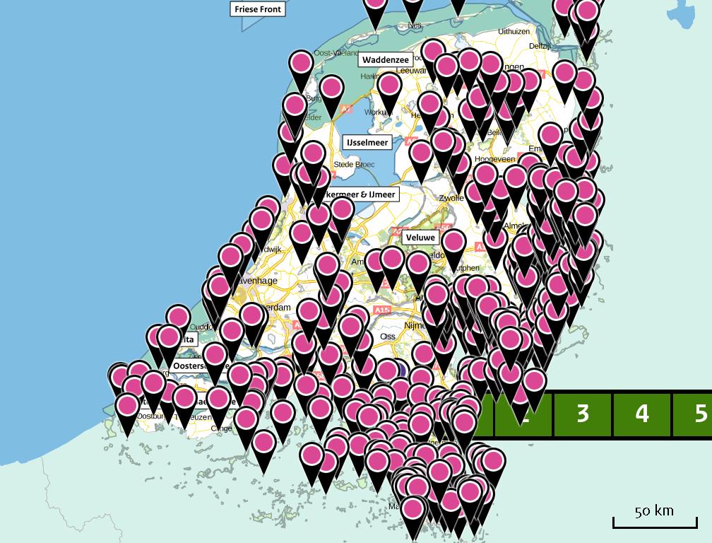 Berekening voor eigen gebruik Depositie natuurgebieden Hoogste projectbijdrage (Strabrechtse Heide & Beuven) Hoogste projectbijdrage per natuurgebied