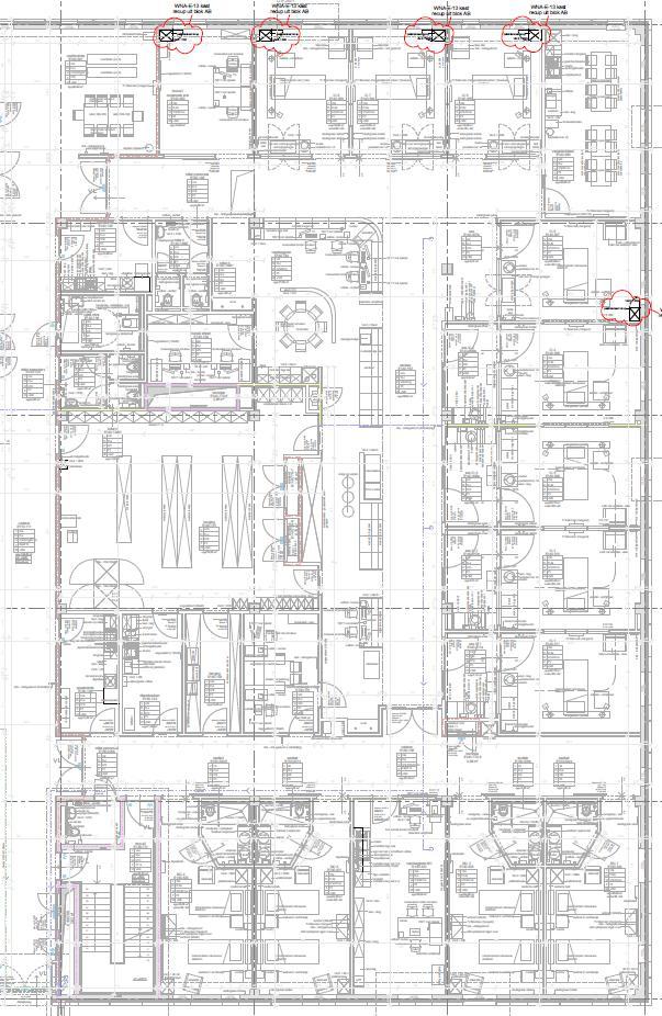 1. Architectuur Intensieve zorgen (route E14) en medium care (route E19) liggen langs elkaar, op het eerste verdiep in blok E. Intensieve zorgen (IZ) heeft 8 kamers.