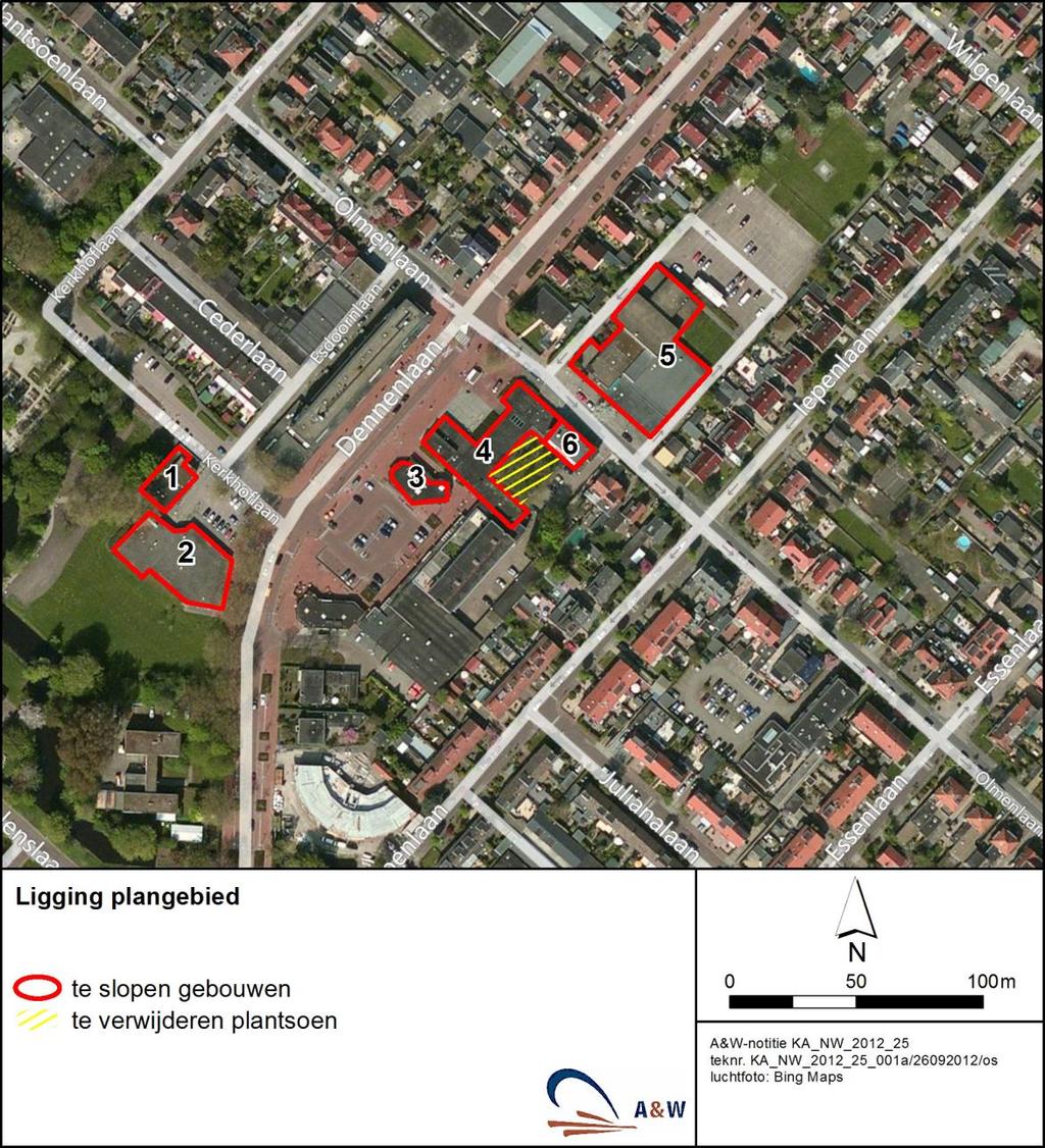 4 A&W-notitie 2124 zomerverblijfplaats Gewone dwergvleermuis balts-/paarverblijfplaats Gewone dwergvleermuis Figuur 1. Overzicht van het plangebied.