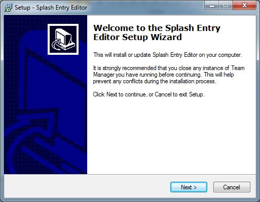 Open de map Splash Entry Editor. Stap 2.
