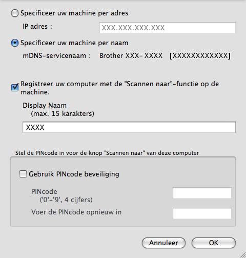 Voer in het veld Display Naam een naam van maximaal 15 tekens in voor uw Maintosh en klik op OK. Ga naar stap e. 22 Presto! PageManager ophalen en installeren Wanneer Presto!