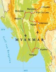 Rei s s chem a Dag 1 Amsterdam - Yangon Dag 2 aankomst Yangon Dag 3 Yangon Dag 4 Yangon - Kyaikto, excursie Gouden Rots Dag 5 Kyaikto - Bago - Yangon - vlucht naar Inle Dag 6 Inle meer, boottocht Dag