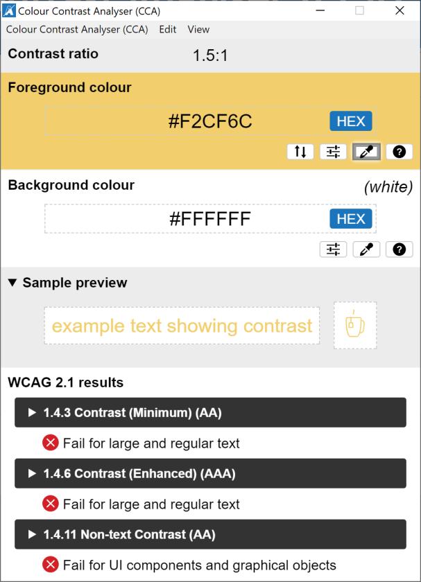 Contrast testen 1. Ga naar je eigen website 2. Gebruik de Colour Contrast Analyser 3.