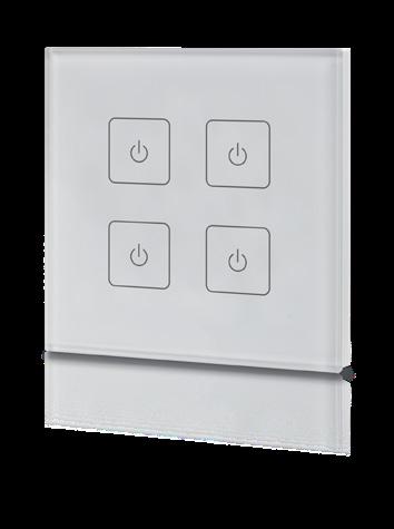 zone opbouw pushdimmer Afmetingen: 86x86x13mm met wandhouder Batterij: 4,5VDC - bereik max.