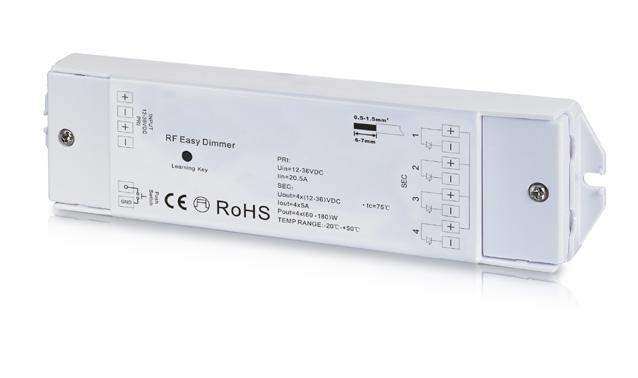 RF easy dim systeem Receivers: De RF easy receivers kunnen allemaal gebruikt worden op de dimmers en in combinatie ingeleerd worden.