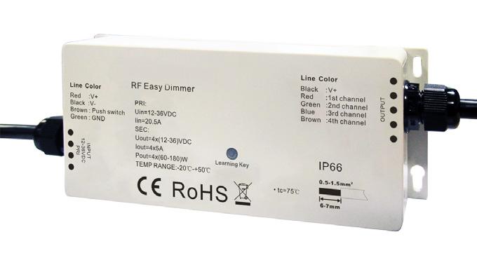 RF easy dim systeem Artikel 90 004320: RF receiver input 12-36VDC - IP67 UITVOERING Afmetingen: 180x74x38mm incl.