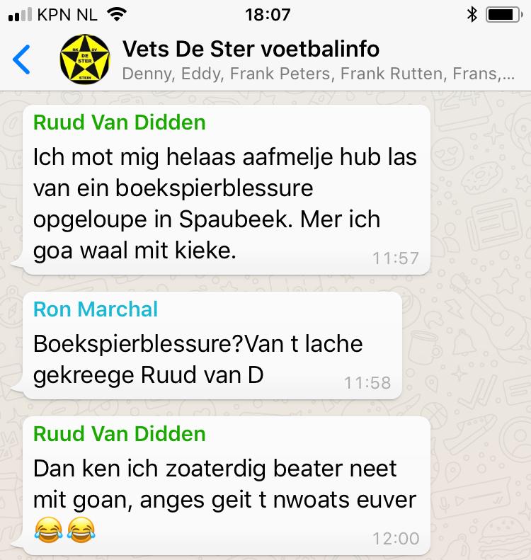 Dat weerheel Ruud van Didden d r toch neit van om zich auch aaf te melje.