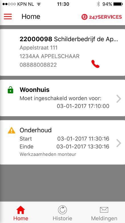 Door het kiezen van Gebruikerinfo kunt u informatie van de ingelogde gebruiker opvragen, ook kunt u hier uw toegangscode wijzigen. Door het kiezen van Uitloggen wordt de app vergrendeld. 6.2.