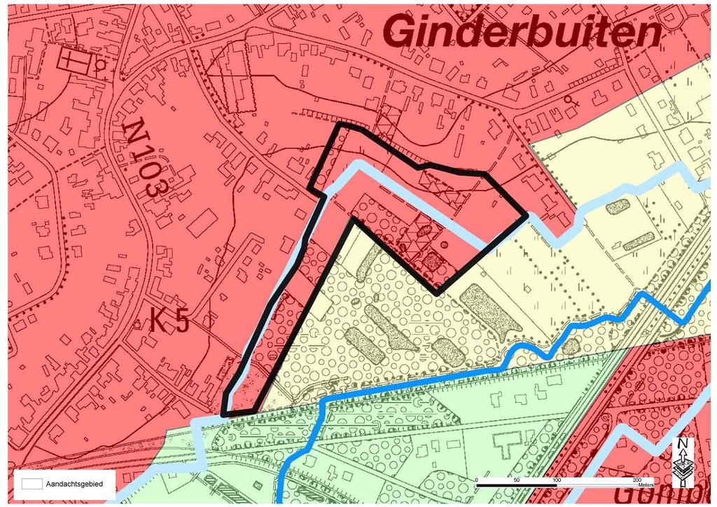 1.2 Bestemming Gewestplanbestemming: Het aandachtsgebied is gelegen in woongebied. Ten zuiden van het aandachtsgebied is landbouwgebied gesitueerd.