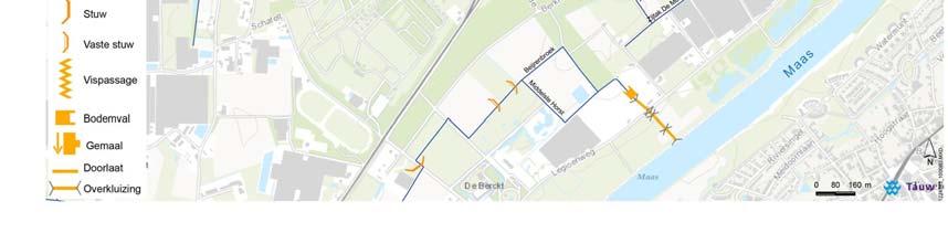 De drooglegging is berekend op basis van het lokale beekpeil en het maaiveldbestand AHN2 voor een zone