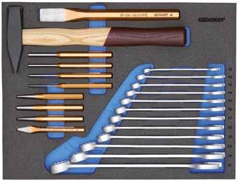 016 017 1110 CTB2-01 GEREEDSCHAPSASSORTIMENT in CT-module voor B2, 22-delig GEDORE gereedschapsassortiment samengesteld op basis van de dagelijkse praktijk geschikt voor industrie, ambacht,