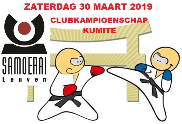 Clubkampioenschap kumite 30 maart 2019 Ook dit jaar een clubkampioenschap kumite voor de jeugd en de volwassenen op zaterdag 30 maart 2019.