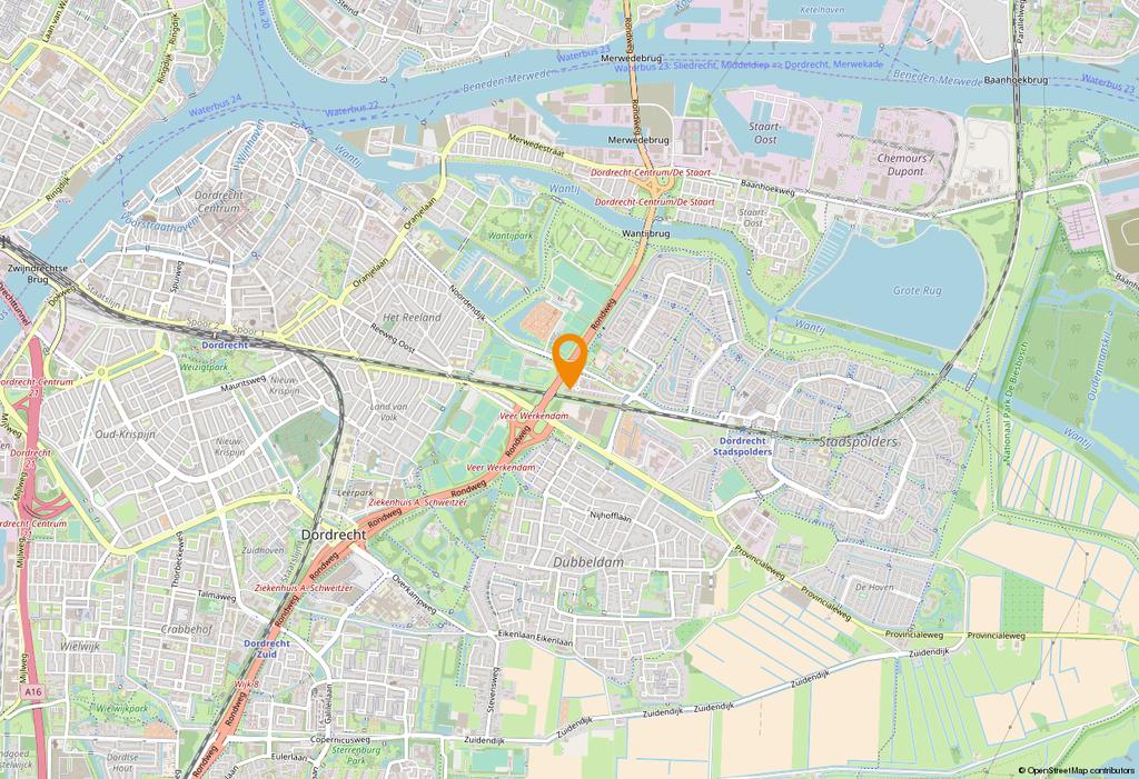 Locatie Bereikbaarheid Het terrein is optimaal bereikbaar ten opzichte van de hoofdontsluitingen en is gelegen direct naast de Randweg N3, die de Rijkswegen A15 en A16 verbindt.