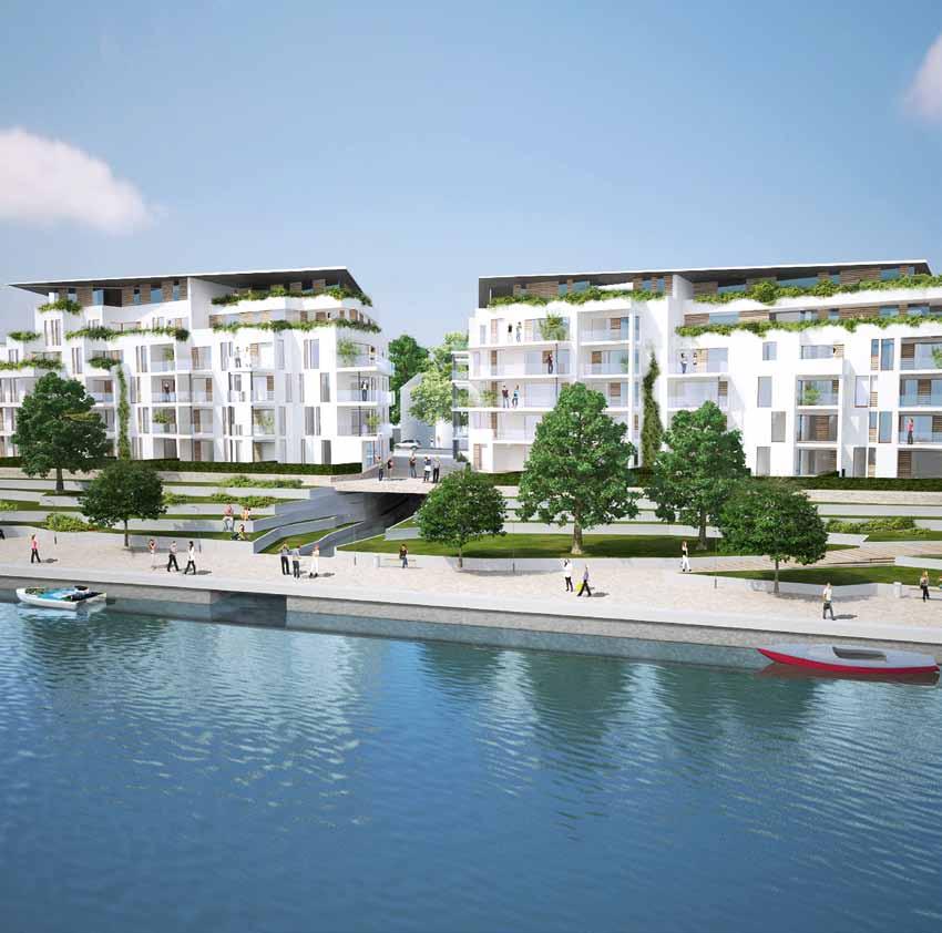 LIGGING PROJECT EIGENAAR ARCHITECTEN Het gebied dat "Port du Bon Dieu" wordt genoemd in Namen, België Woonprogramma Namur Waterfront Montois Partners Architects & l Atelier de l Arbre d Or Gebouwen