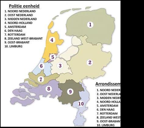Afbeelding 1. Verdeling politie-eenheden en arrondissementen OM in Nederland Zedendelicten In het wetboek van Strafrecht zijn fysieke en niet-fysieke zedendelicten strafbaar gesteld.