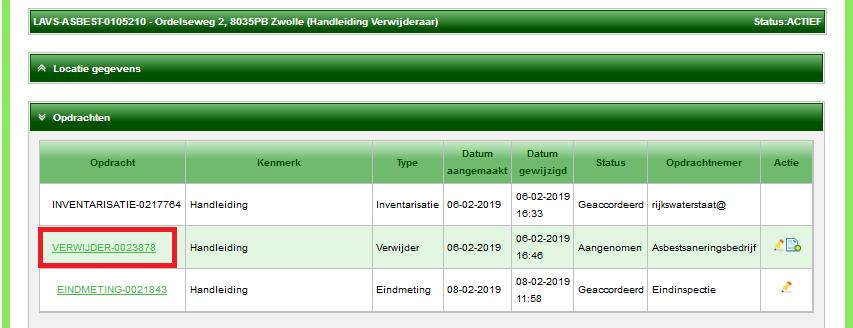 Geaccordeerd : 1.6: OPLEVEREN VAN UW VERWIJDEROPDRACHT 1.