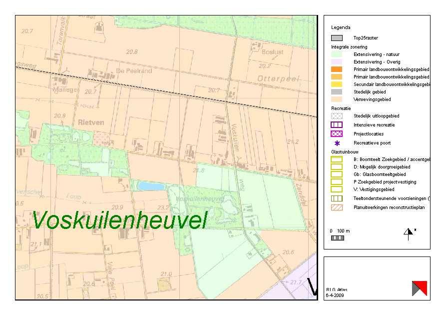 (ammoniak, stank ed.) als vanuit ruimtelijk oogpunt (natuur, landschap ed) verantwoord is om het te laten groeien tot een bouwblok van maximaal 2,5 hectare voor intensieve veehouderij.