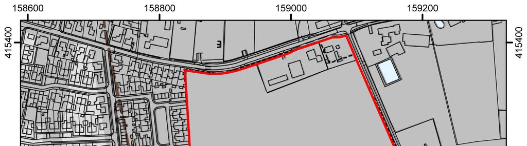 Bureauonderzoek Afbeelding 2. Het plangebied (rode kader) geprojecteerd op de verwachtingskaart van de gemeente Maasdonk.