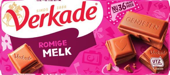 Verkade chocoladerepen melk, puur, wit, extra puur, hazelnoot of