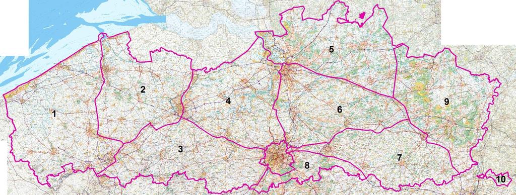 Bijlage. Kaart met faunabeheerzones als vermeld in het enig artikel van het ministerieel besluit van 16 maart 2016 tot vaststelling van de faunabeheerzones.