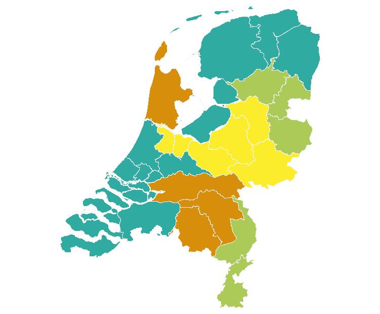 5.2 Beschikbaarheid 18 van 30 In onderstaand kaartje is aangegeven welke gebieden al beschikbaar zijn en wanneer de resterende gebieden beschikbaar komen als AHN-2.